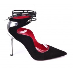 Pumps point-toe with crisscross straps