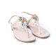 Sandal with multicolored stones
