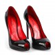 Pumps peep-toe in patent leather