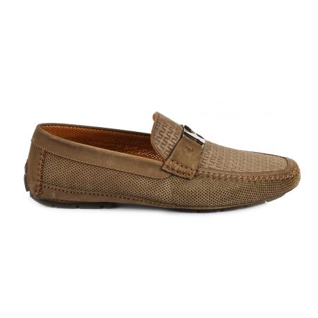 Driving shoes in woven nubuck 