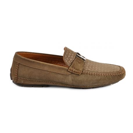 Mocassins nubuck tressé