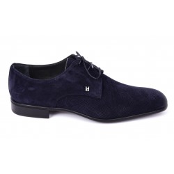 Derby in perforated suede