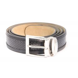 Woven leather belt