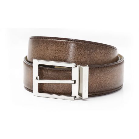 Brushed leather belt