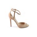 Suede sandal with ankle strap