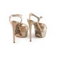 Satin sandal with crossed straps