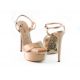 Satin sandal with crossed straps