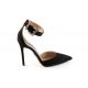 Pumps in satin with ankle strap