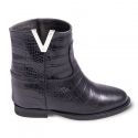 Ankle boot printed crocodyle with internal heel