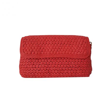 Clutch bag in woven leather