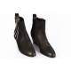 Pointed low boots three zip