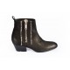 Pointed low boots three zip